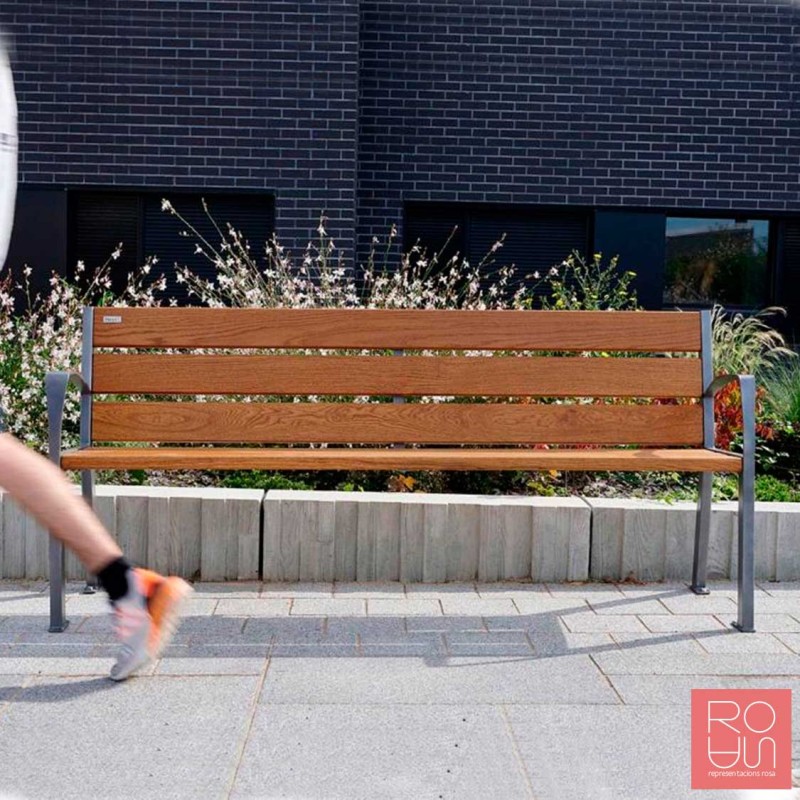 Banc Silaos en acer i fusta Roure PEFC